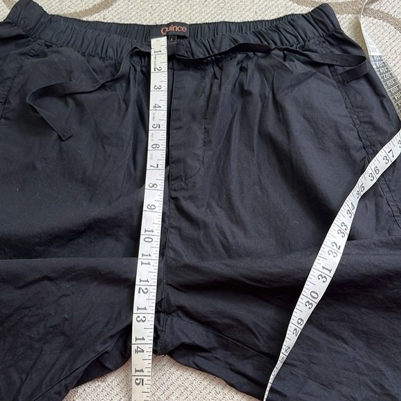 Quince Navy 100% organic cotton poplin pull on Relaxed Fit pants size large - Picture 8 of 17